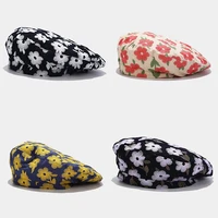 fashion flower embroidery fresh small art small beret painter outdoor beret hat