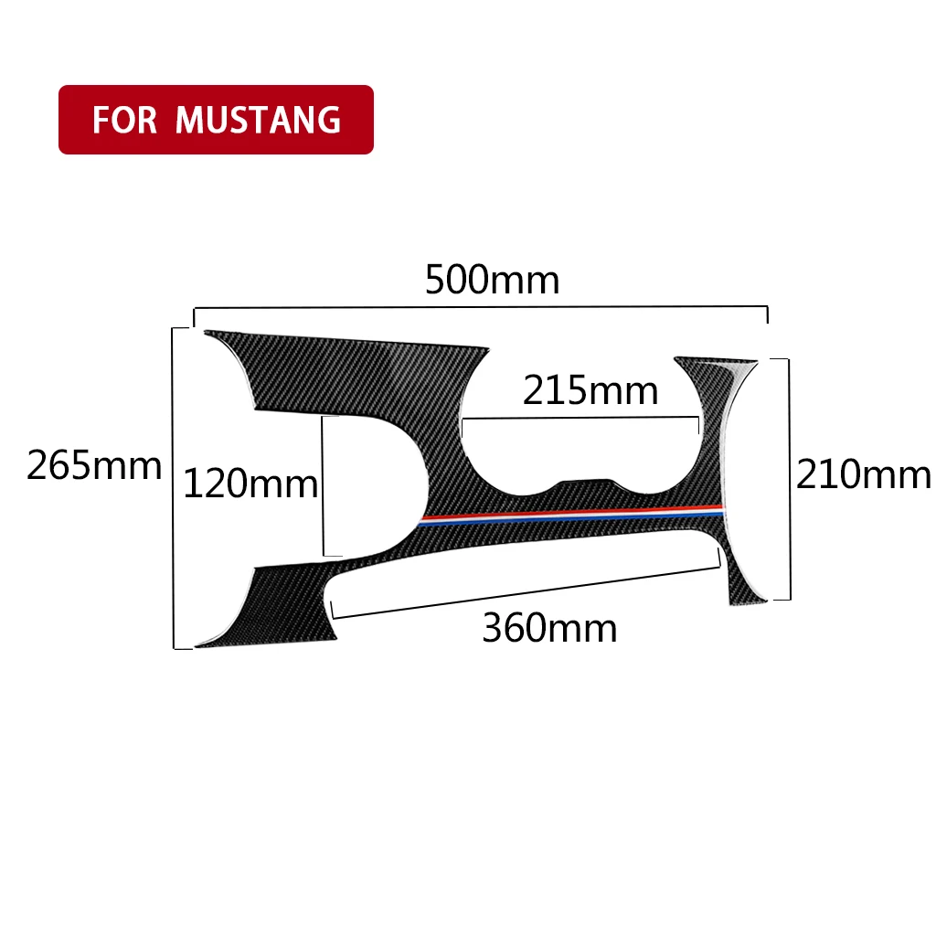 

Auto Center Console Decoration Car Gear Shift Panel Cover Trim Carbon Fiber Stickers For Ford Mustang 2015-2017 Car Accessories