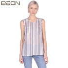 Женская блузка без рукавов в синюю полоску Baon B199007