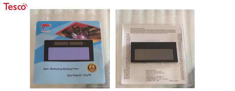

Blue Color Glass View Area 90*32mm Auto-darkening Tig Welding Filter Lens Lithium Battery Solar DHL Fast Shipping TRQ-1100