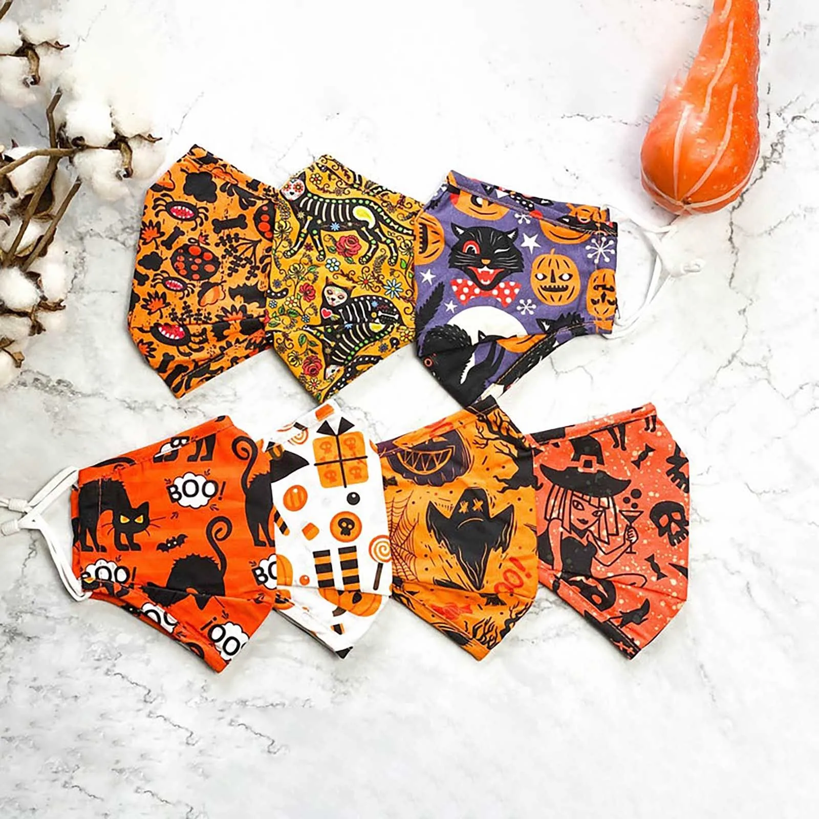 Многоразовые маски для женщин однотонные Хэллоуина косплей волнистая Маска лица