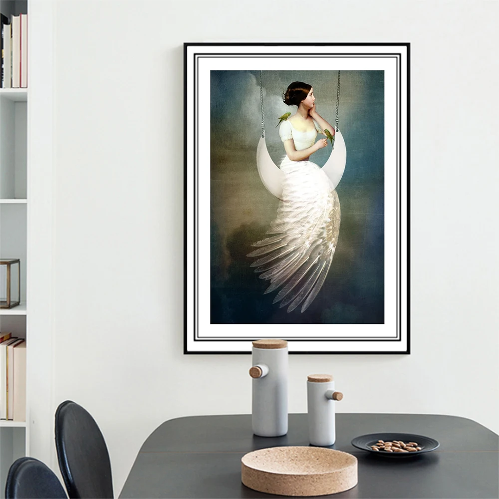 Постер и печать на Луне волшебный художественный принт замок картина стену Декор