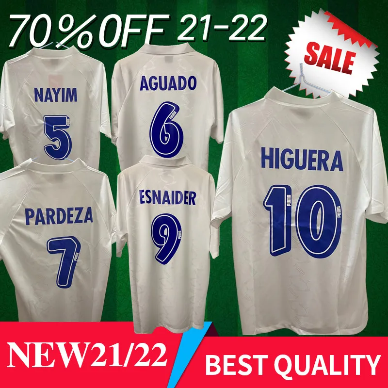 

1994 1995 Real Zaragoza Classic Retro Jerseys Poyet NAYIM ESNAIDER HIGUERA PARDEZA AGUADO 94 95 Vintage T-Shirt Uniforms