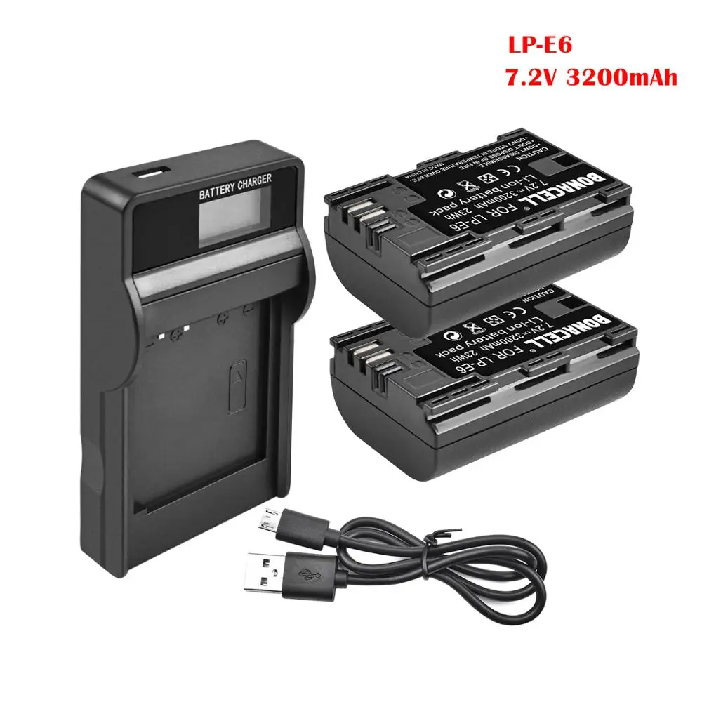 LP E6 аккумулятор + двойное зарядное устройство для Canon EOS 80D 6D 7D 70D 60D 5D Mark III II BG E14 E11 E9