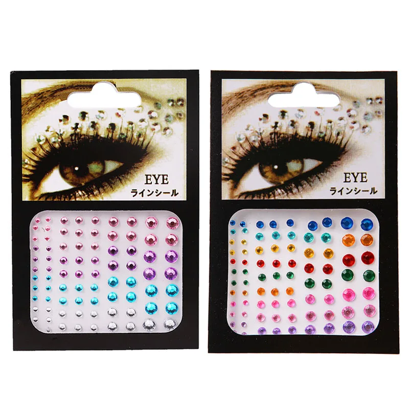 

1 Sheet Glitter Tattoo Sticker Diamond Makeup Eyeliner Eyeshadow Face Rhinestone Sticker Jewelry Eye Makeup Crystal Eye Stickers