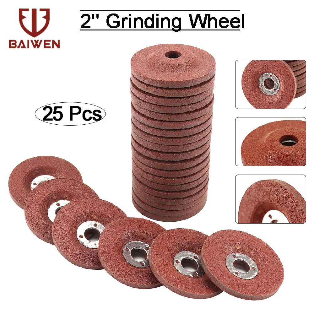 

25Pcs 2'' Diamond Grinding Wheel Concave Abrasive Disc for Angle Grinder Carbide Cutter Cutting Disc Polishing Wood Stone Metal