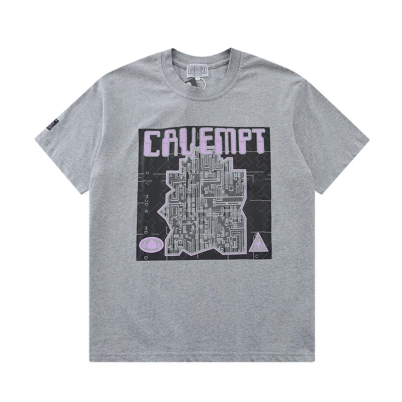 

22SS Vintage Washed Printing Cavempt T Shirt Men Women EU Size 100% Cotton Cavempt Top Tees Fashion Summer Techwear Jaqueta