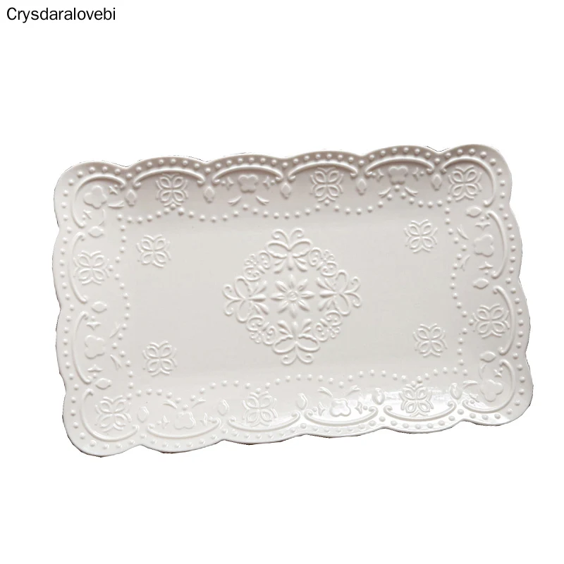 Китайская керамическая квадратная тарелка для завтрака десертная с бабочками