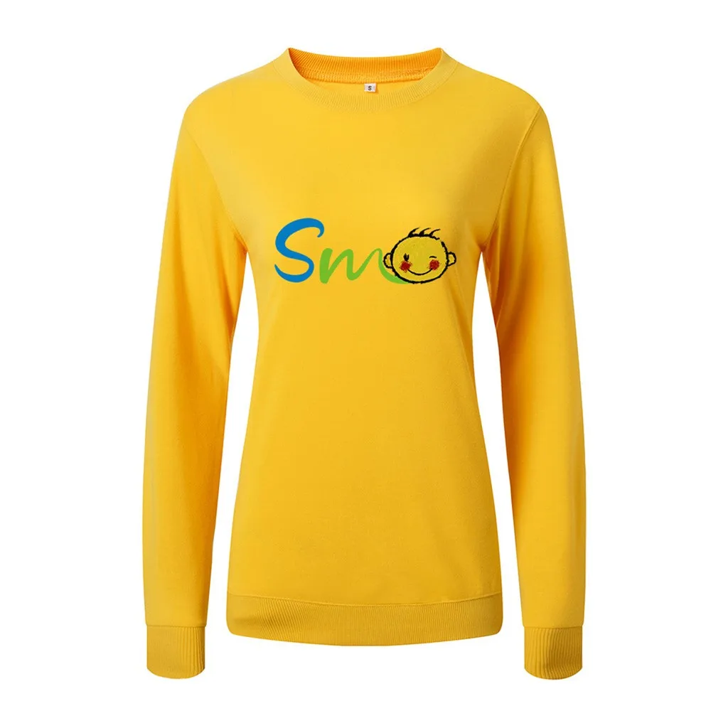 SAGACE Женская толстовка с принтом животных круглым вырезом и длинными рукавами