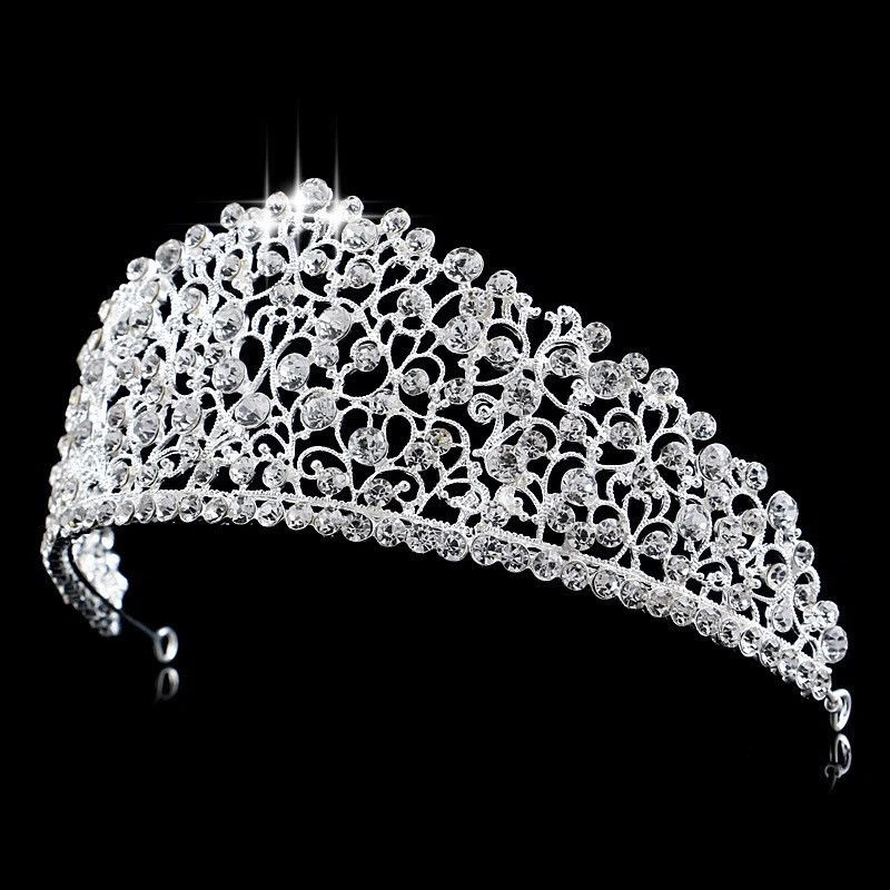 

Сверкающие большие свадебные диаманты пышные тиары Hairband кристаллические коронки для невесты