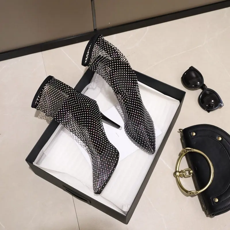 Mesh Boots Sandals Women Flat Sandalias Botas Femininas Thin Heel Women Shoes Girls Summer Hollow Ankle Boot