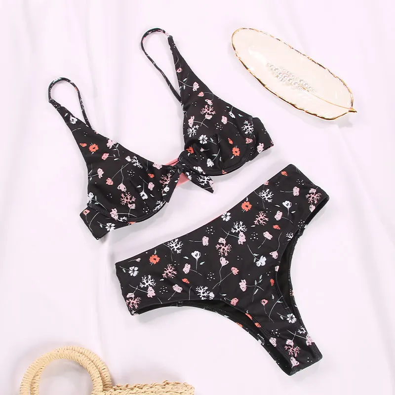 

Ruffle Biquinis Feminino 2021 Swimsuit Leopard Swimwear Women Thong Bikini Set Bathing Suit Women Biquini Print Bikinis Beach