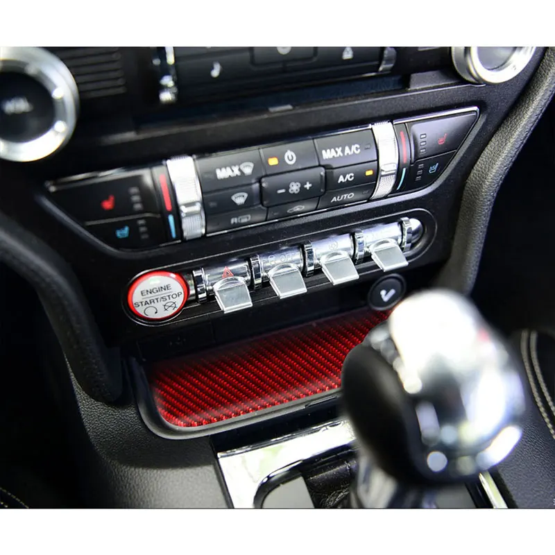 

Fit For Ford Mustang 2015-2019 2pcs Car Styling Carbon Fiber Console Storage Box Decor Trim Cover Car Accessories