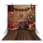 Рождественский фон для фотосъемки с изображением деревянного пола для детской портретной фотосъемки