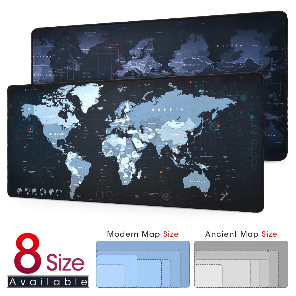 

New World Map Speed Locking Edge Large Natural Rubber Mouse Pad Waterproof Game Desk Mousepad Keyboard Mat for Warcraft Dota LOL