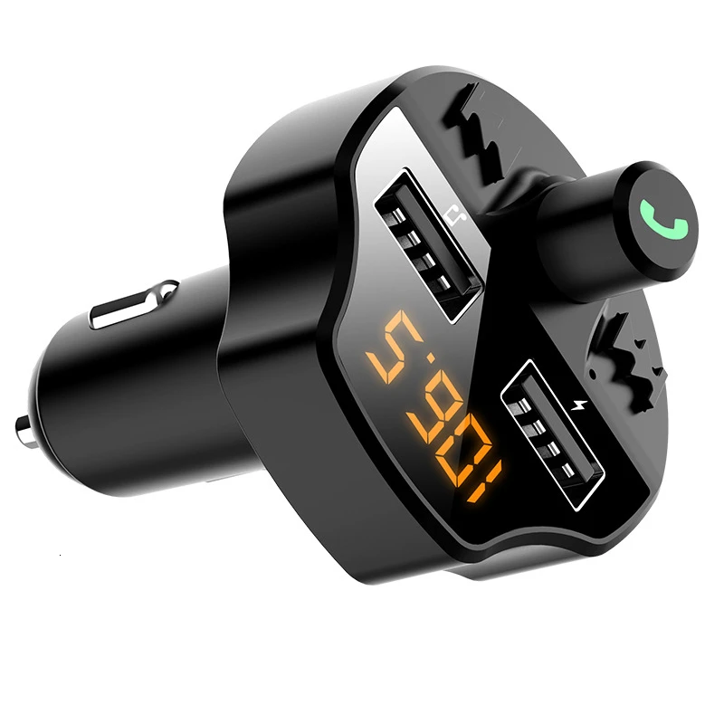 Автомобильное зарядное устройство с двумя USB портами FM передатчик беспроводной
