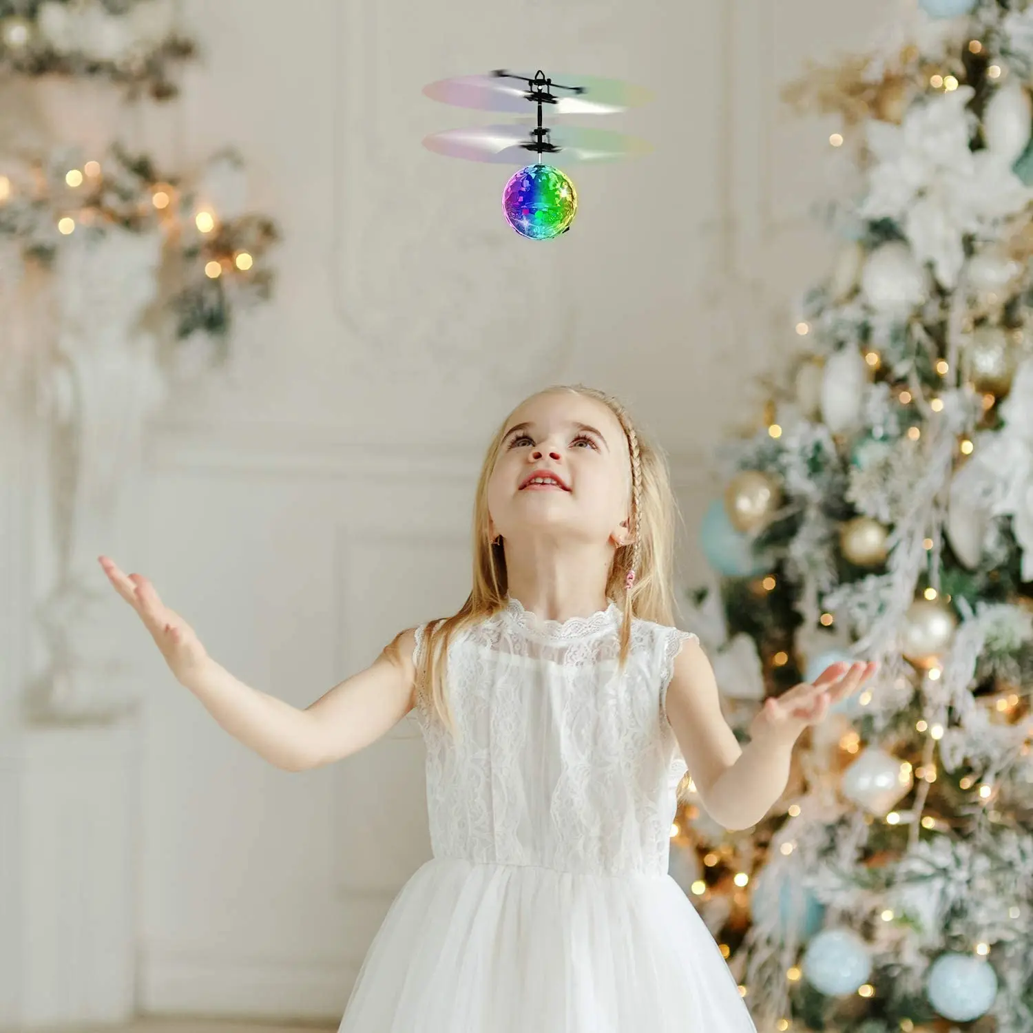 Flying Toy Ball Infrared Induction RC Built-in LED Light Disco Helicopter Shining Colorful Drone Games Toys | Лампы и освещение