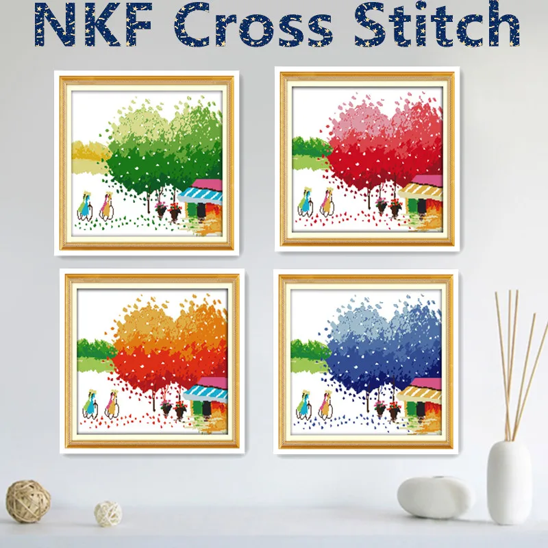 Вышитая вышивка крестиком Joy Sunday сезон весна лето осень зима сбора урожая