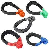 shatter resistant synthetic soft shackle rope heavy duty offroad tow shackle strap with protective sleeve 38000lbs 12x22