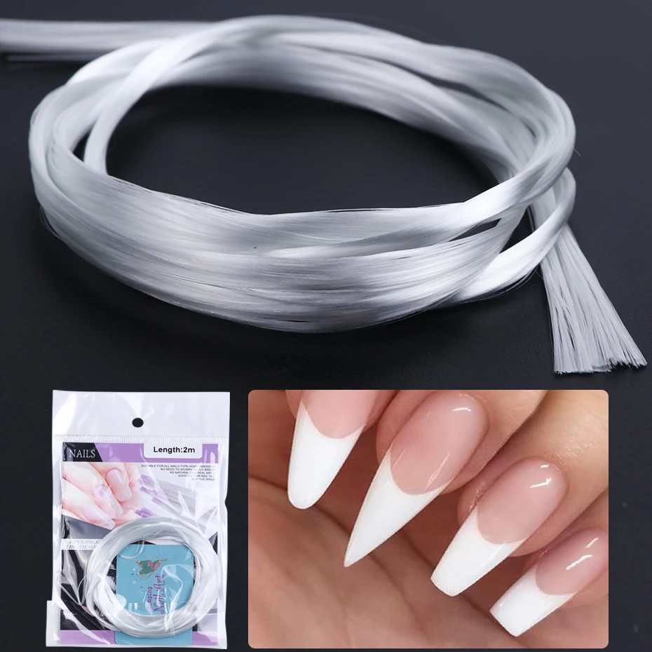 5 Bags Silk Fiberglass Nail Form Professional Nail Extension Fiber Acrylic Tips UV Gel Quick Building Manicure Accessories Tools