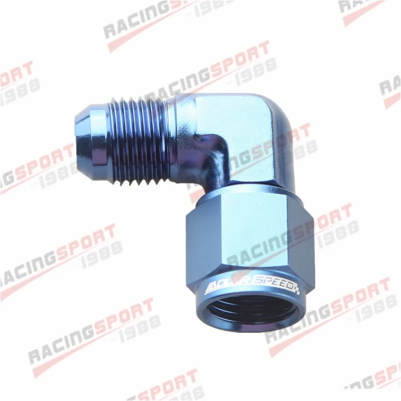 

6AN AN6 AN-6 Female To Male Flare 90 Degree Aluminum Adapter Fittings Blue