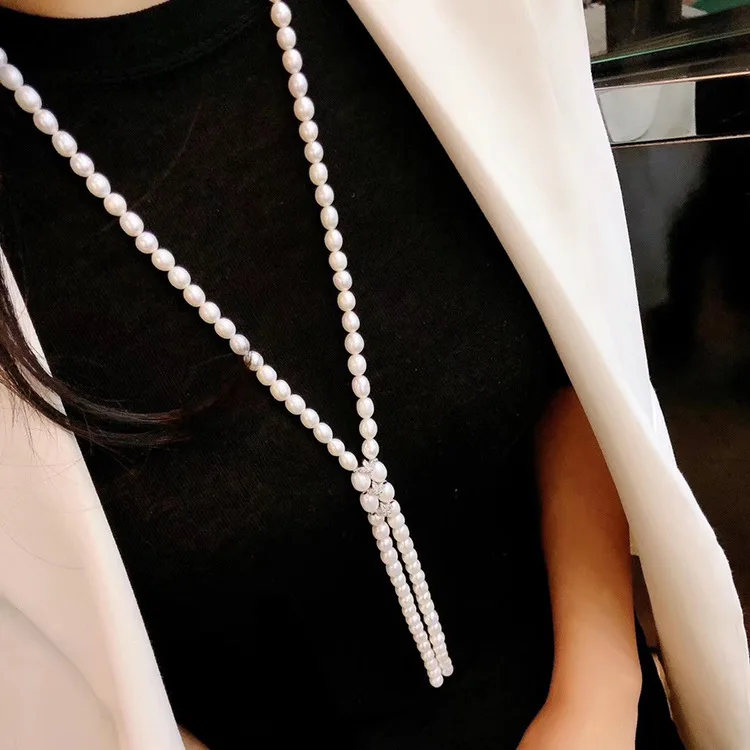 Ювелирные изделия оптом натуральный 9-11 мм пресноводный жемчуг ожерелье свитер