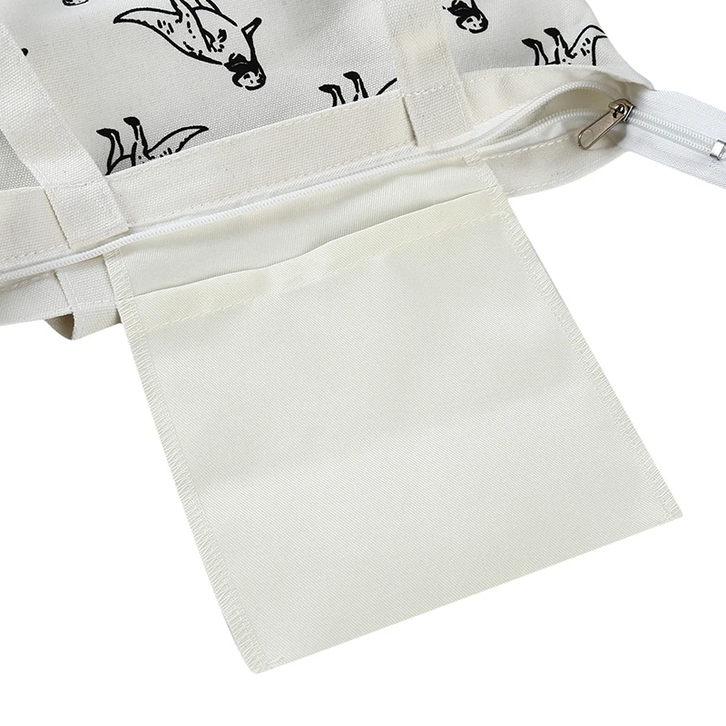 2020 летние холщовые сумки на плечо с мультяшным принтом молнии модные женские