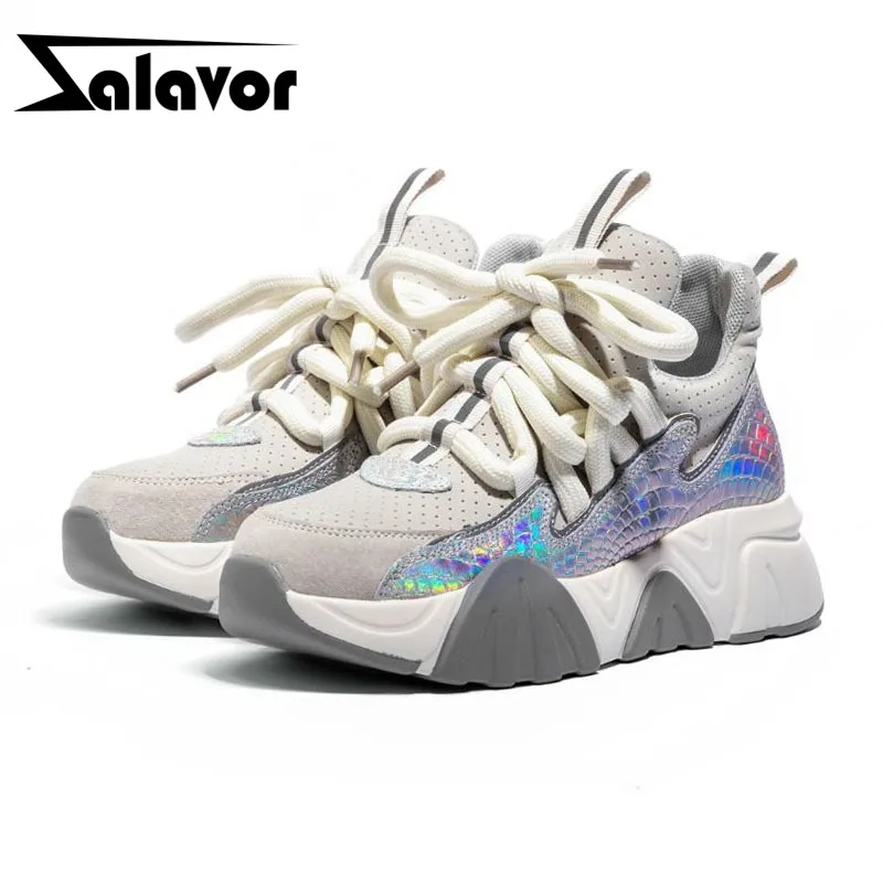 ZALAVOR/женские кроссовки из натуральной кожи Лидер продаж обувь на платформе