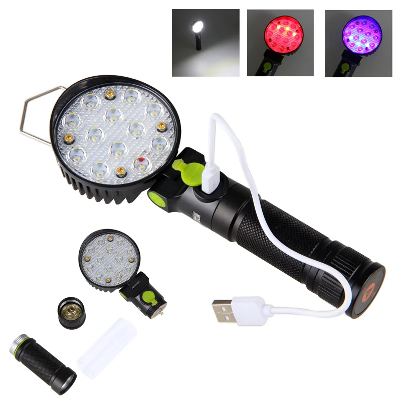 Светодиодный перезаряжаемый светильник вспышка 4 режима Круглый удобный для