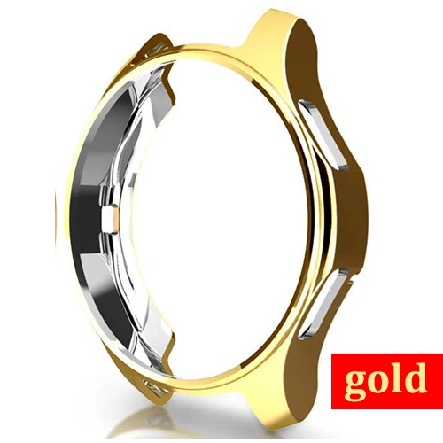gold Gear S3 frontier для samsung Galaxy Watch 46 мм 42 мм чехол на ремешке Мягкий ТПУ покрытие все вокруг защитная оболочка рамка аксессуар - Band Color: gold