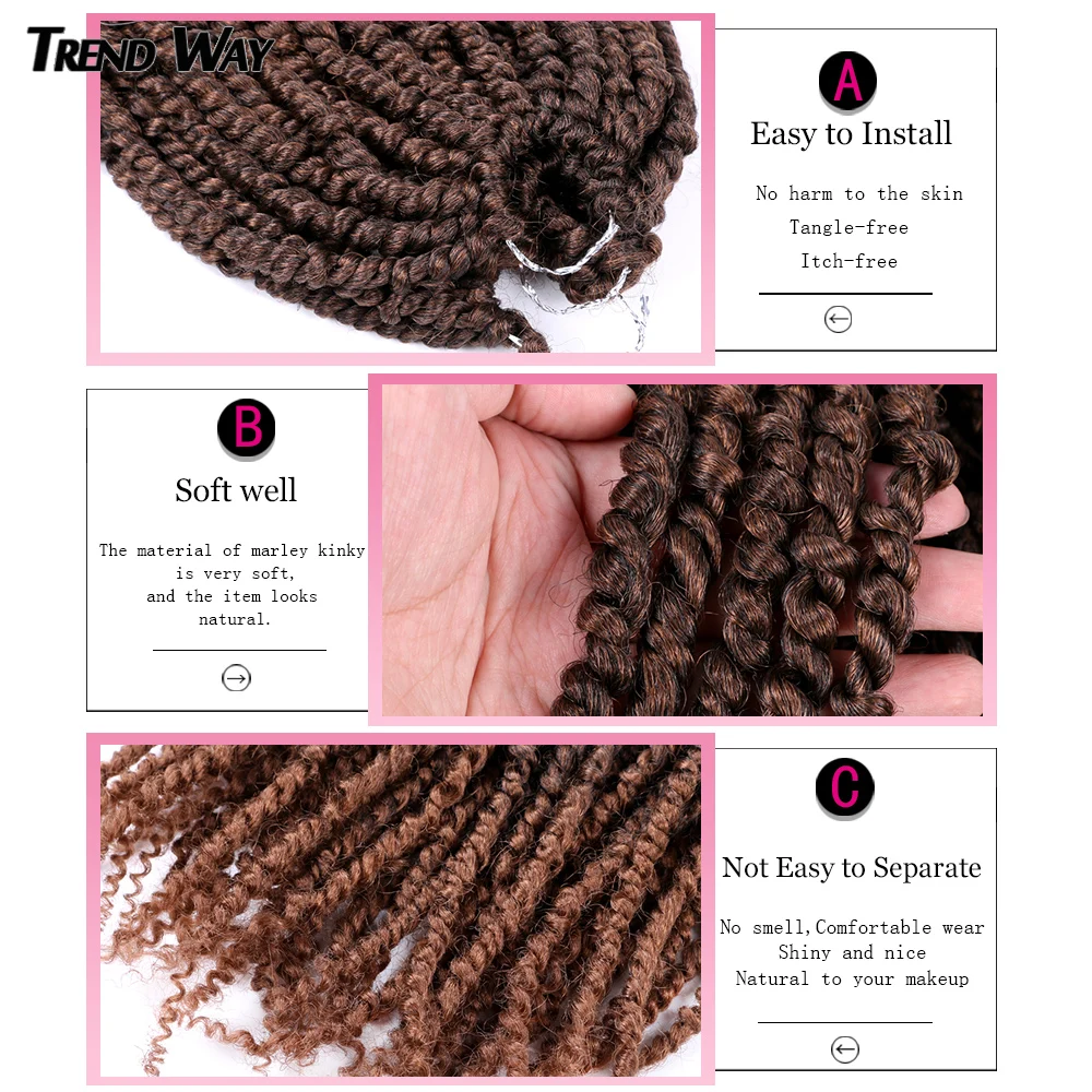 

18 24Inch Synthetic Curly Crochet Braids Hair Passion Long Ombre Extensions HairFor Black Women High Temperature Fiber Dropshipp
