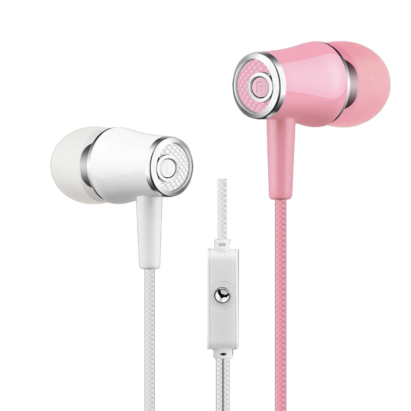 SIFREE Earphone With Microphone 3.5 mm In-ear flat earphone accessories earplugs Sub woofer with wheat earphones Wired headset |