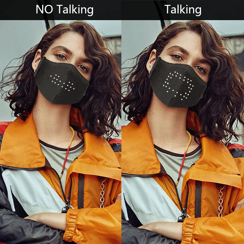 

Smart Voice Control Mask Rechargeable Voice-activated Mask For Party Cosplay Smart Remote Control 5 Light-emitting Modes