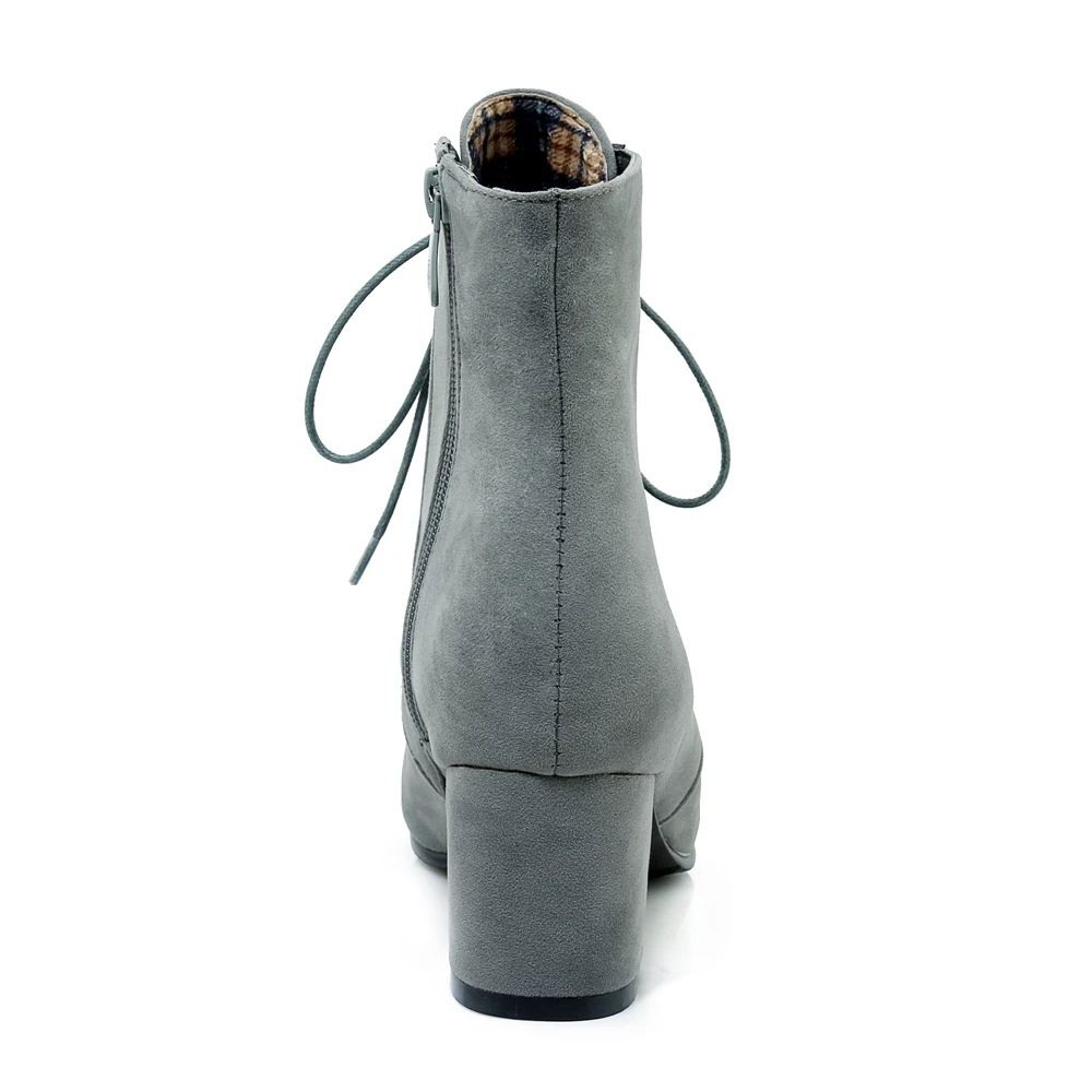 Женские замшевые ботильоны со шнуровкой и молнией | Обувь