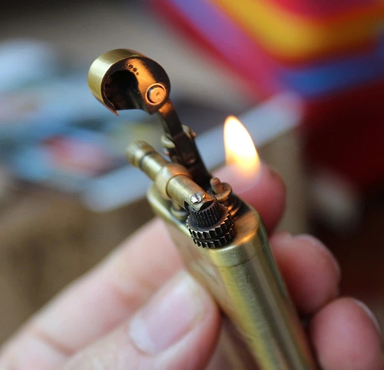 Ретро медная Мужская зажигалка винтажные зажигалки для курения табак трава