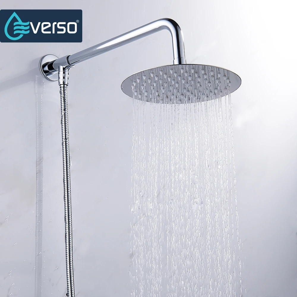 Everso 12/10/8/6/4 дюйма Нержавеющая сталь ультра-тонкий водопад Насадки для душа с осадков Насадки для душа дождь Душевая круглой формы
