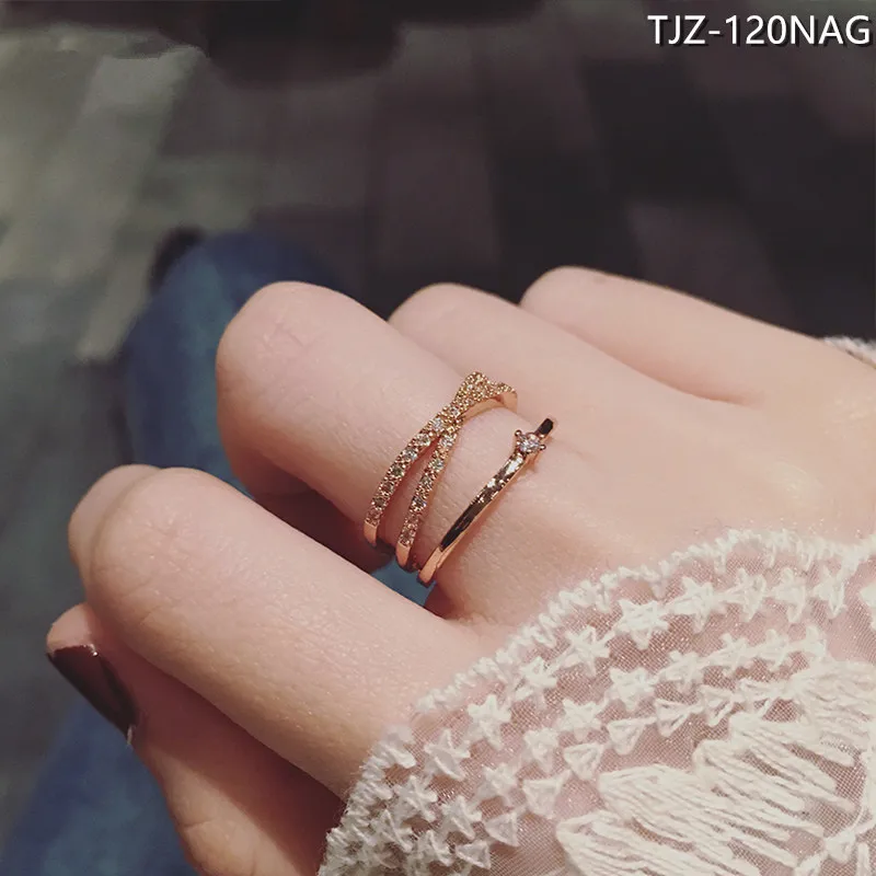 

Real Gold Electroplating Net Red Ring Female Fashion Personality Ring Hipster Tail Ring Open Index Finger Ring ins Ring