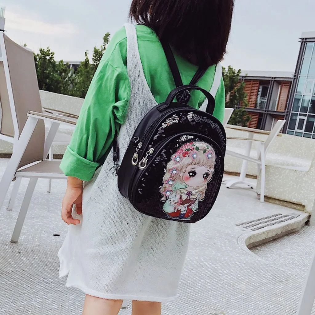 

Fashion Trend Sequins Cute Leather Children's Bag Shoulder Bag Messenger Bag School Bags Children Bookbag For Girl For Teenage