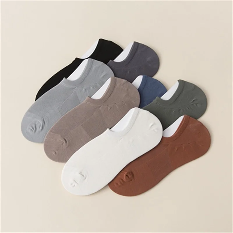 

Носки-невидимки мужские тонкие 10 пар, дышащие сетчатые, с низким верхом, однотонные простые хлопковые