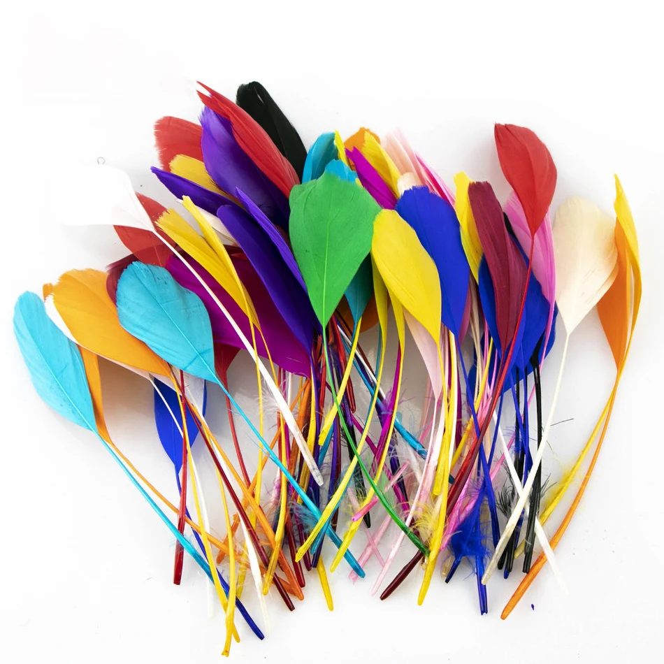 Черные гусиные перья 100 шт. украшение для волос плюмашки свадебное сделай сам