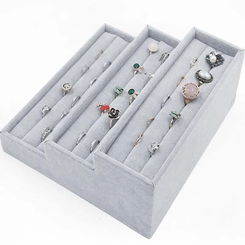 

Multi-layer Ring Earrings Organizer Ear Studs Display Stand Holder Rack Tray Plate Box Case Ring Earrings Box