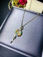 colorful lollipop pendant necklaces zircon women sweet lovely necklace neck chain good color retention gift new fashion jewelry