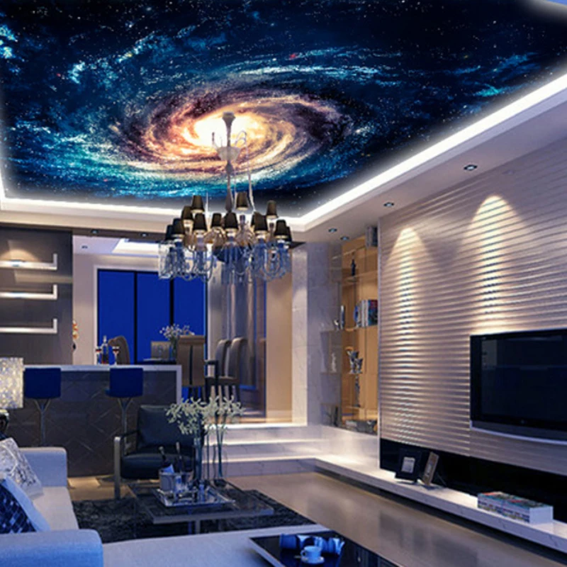 Starry sky wallpaper Galaxy dream 3D KTV decoration ceiling background wall cloth Internet cafe mural | Обустройство дома