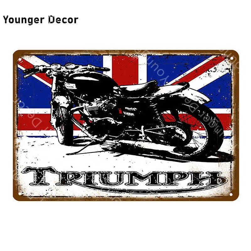 Металлический постер Triumph Norton для мотоциклов ретро с мотором железный настенный