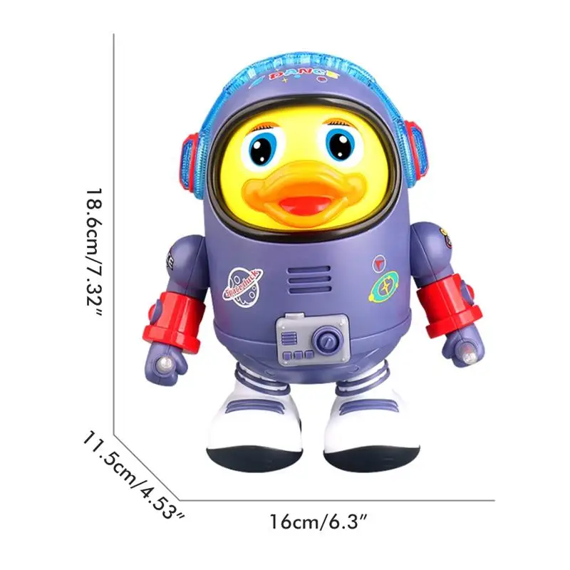 Juguete educativo de pato espacial para ni&ntilde;os, Juguete Musical el&eacute;ctrico, con luces y sonidos-1