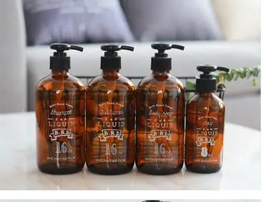 Nodic style коричневый цвет Диспенсер Ручной пресс бутылка для мыла ванны душа