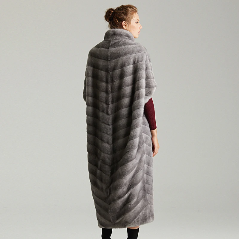 BFFUR Long Real Mink Fur Coats For Women 2020 Winter Fashion High Quliaty Natural Mink Fur Jackets Genuine Luxury Fur Overcoats