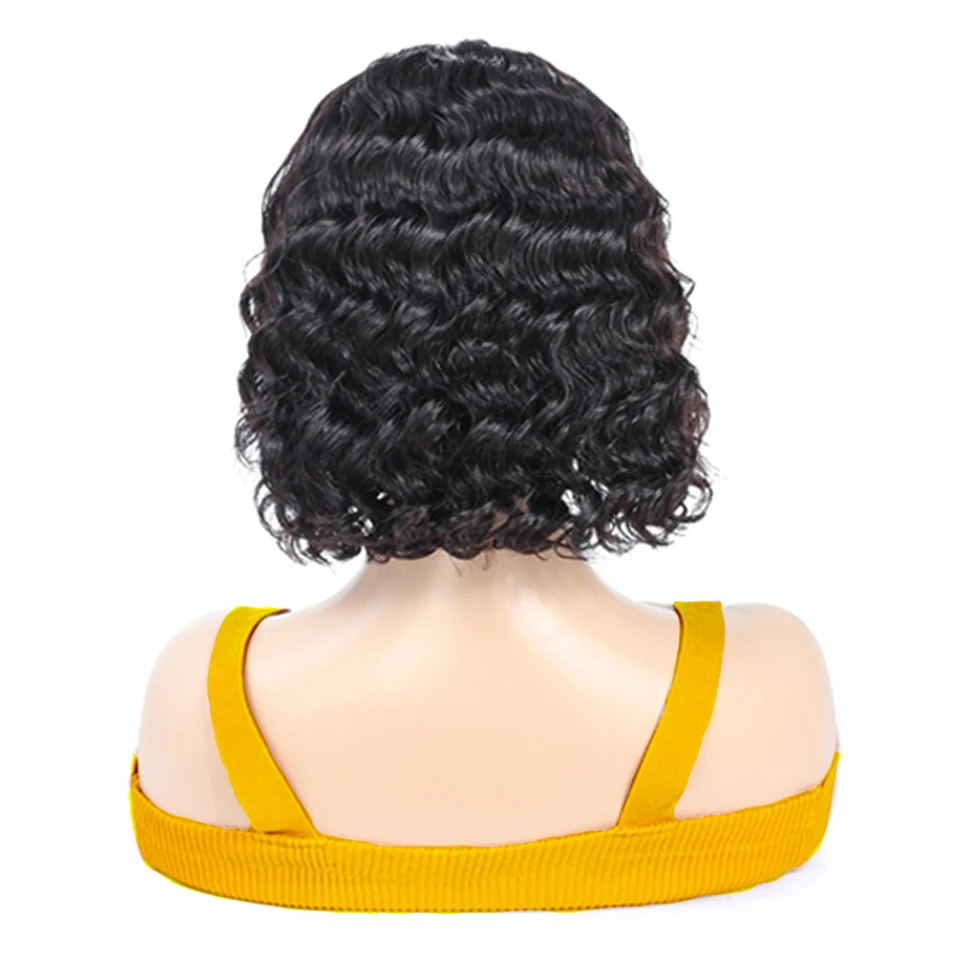 Парик с глубокой волной парик застежкой на сетке 4x4 короткий вырезом фальшивой