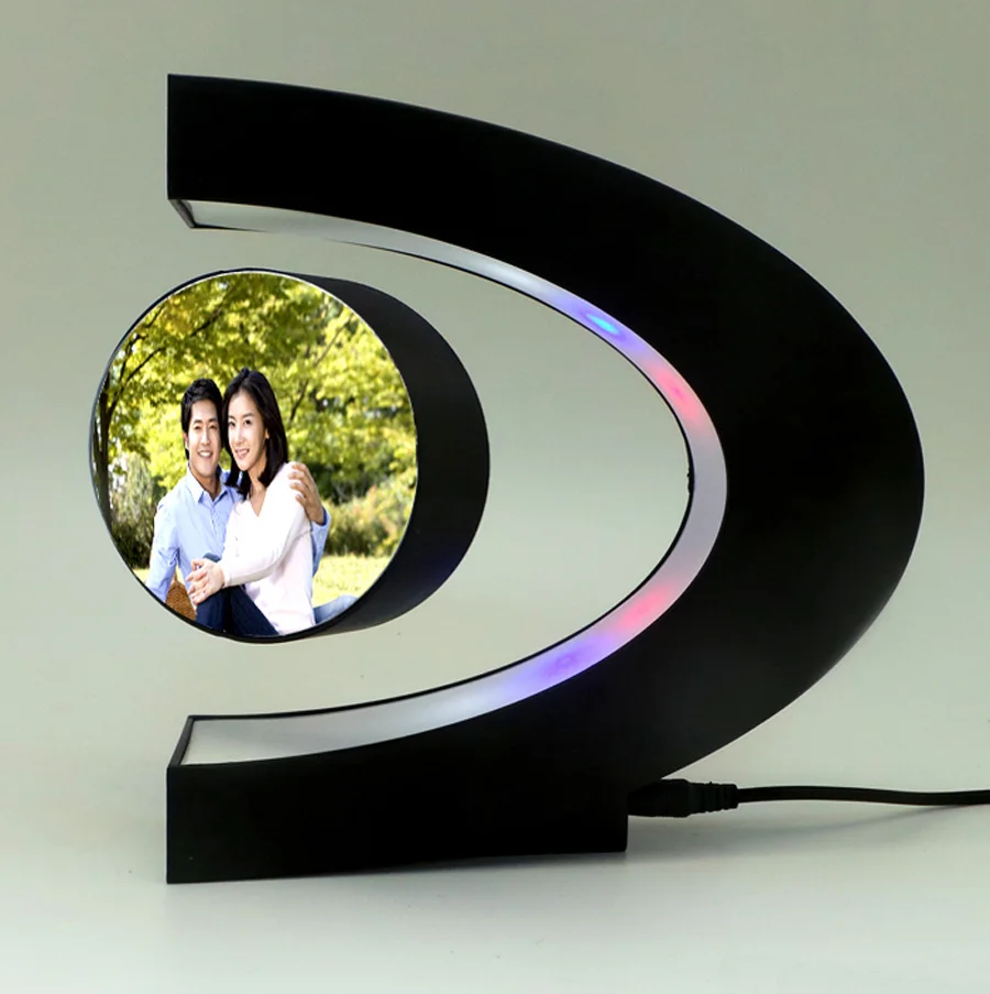 Электронная Магнитная левитационная плавающая фоторамка C образной формы