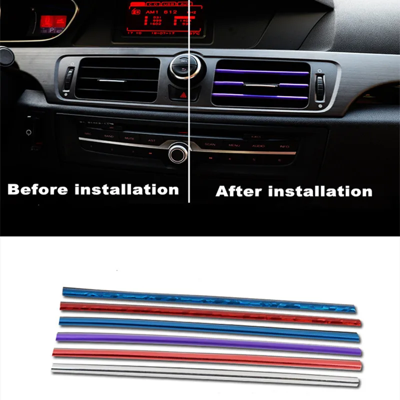 

Автомобильная декоративная лента для кондиционера, U-образная гальванизированная яркая хромированная цветная полоска